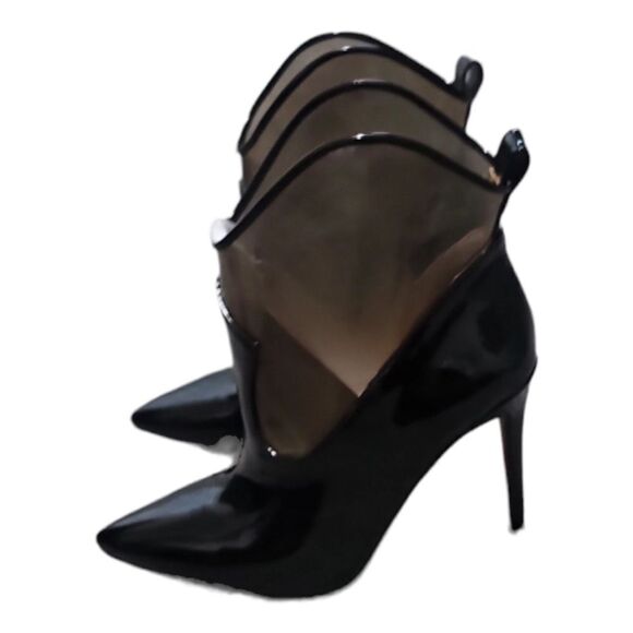Jessica Simpson Black Patent Leather Pointed Toe Booties Size 6.5M NWOT - Picture 5 of 8